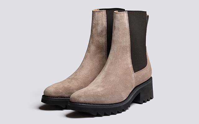 Grenson Tilly Womens Chelsea Boots in Brown Suede GRS212636